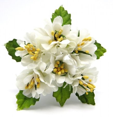 Тканевый цветочек DKB150E белый, цена за 1 штуку, купить - БлагоЛис
