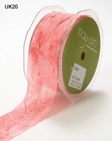 Шебби лента, 3,8 см, розовая, May Arts, UK 5-20, цена за 1 ярд (90 см), купить - БлагоЛис