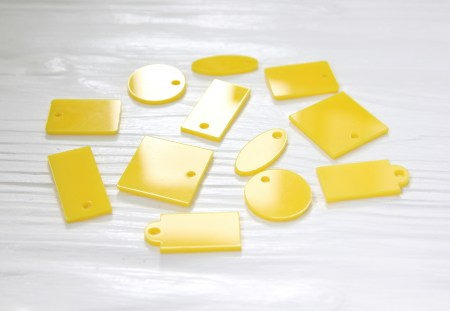Набор акриловых анкеров, 12 штук, длина наибольшего 3 см, толщина 1,5 мм,  цвет желтый, купить - БлагоЛис