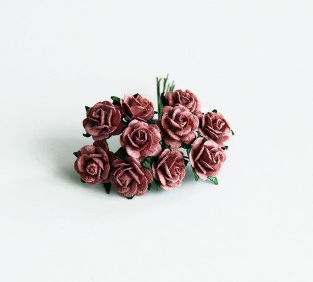 Mini роза 1,5 см - каштановая 106 , купить - БлагоЛис