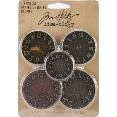 Набор металлических циферблатов, Idea-Ology Metal Clock Faces, 5 штук, ТМ Tim Holtz, купить - БлагоЛис