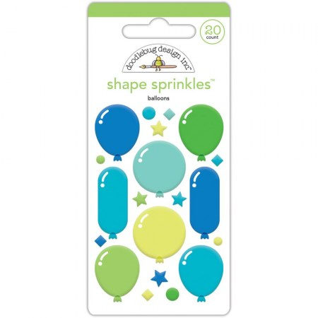 Набор эмалевых стикеров Balloons, Doodlebug Sprinkles Adhesive Glossy Enamel Shapes, 20 элементов  , купить - БлагоЛис