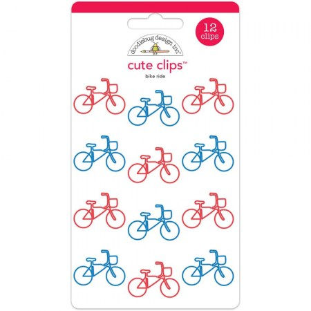 Набор декоративных скрепок Bike Ride, 2 штуки (красный и синий), ТМ Doodlebug design  , купить - БлагоЛис