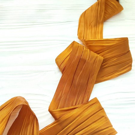 Лента шелковая 50 мм, цвет античное золото, DIY Ribbon's, цена за 1 ярд ( 90 см ), купить - БлагоЛис