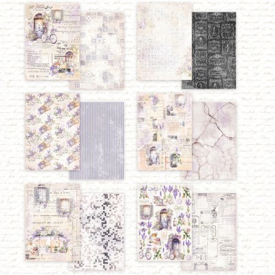 1/2 набора бумаги "Arome de Provence", A5 (14,8*21 см), 6 двусторонних листов, 190 гр., ТМ Dream Light Studio