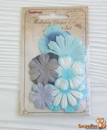 Набор цветочков из шелковичной бумаги SCB, светло-голубой, 10 шт., купить - БлагоЛис