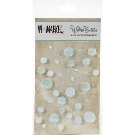 Набор эпоксидных наклеек Wishing Bubbles, цвет Minty Breeze, 38 штук, ТМ 49 & Market, купить - БлагоЛис