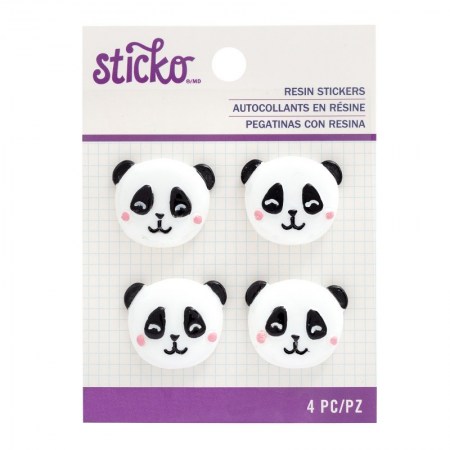 Стикер из эпоксидный смолы "Panda Face", 2,5 см, цена за 1 шт., Sticko, купить - БлагоЛис