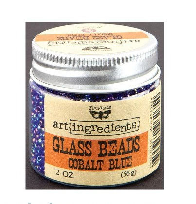 Топпинг Стеклянный бисер Art Ingredients Glass Beads диаметром 2 мм, цвет Cobalt Blue, Finnabair, Prima Marketing, купить - БлагоЛис