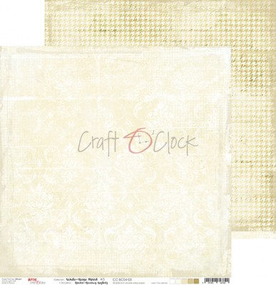 Набор фоновой бумаги WHITE-BEIGE MOOD, 30,5 х 30,5 см, 6 двусторонних листов + бонус, плотность 250 грамм, ТМ Craft O'Clock