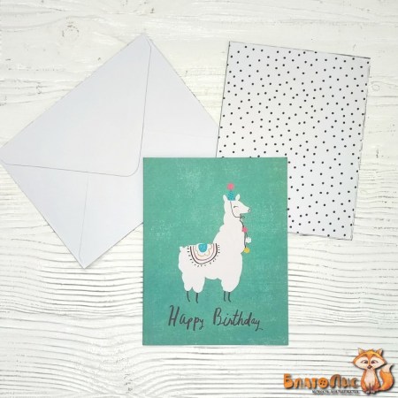 Набор открытка с конвертом "Lama", 10.5х14 см., коллекция "Hooray", ТМ Crate Paper, купить - БлагоЛис