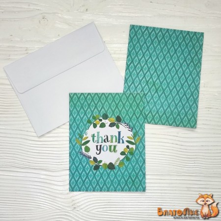 Набор открытка с конвертом "Thank you", 10.5х14 см., коллекция "Never grow up", ТМ Shimelle, купить - БлагоЛис
