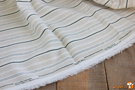 Ткань Dailylike "Зеленые линии", 100% лен, плотность 260г/м2, отрез 75х45 см, купить - БлагоЛис