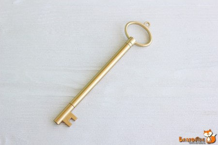 Ручка декоративная "Ключ с кольцом", золото, 14,5 см., купить - БлагоЛис