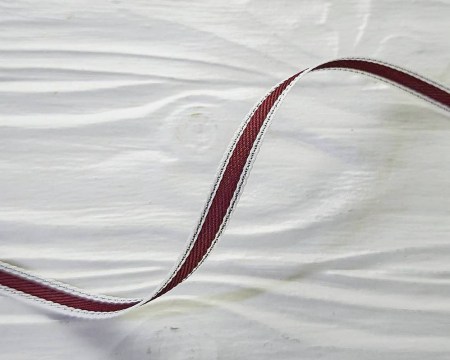 Лента с серебряной строчкой по краю бургундский 7 мм, DIY Ribbon's, цена за 1 ярд ( 90 см ), купить - БлагоЛис