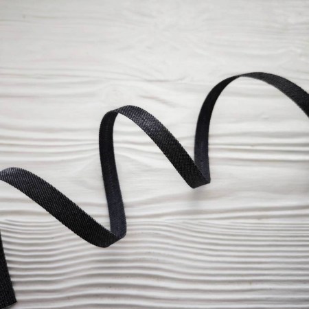 Джинсовая лента плотная, 10 мм, черный деним, цена за 1 ярд (90 см), купить - БлагоЛис