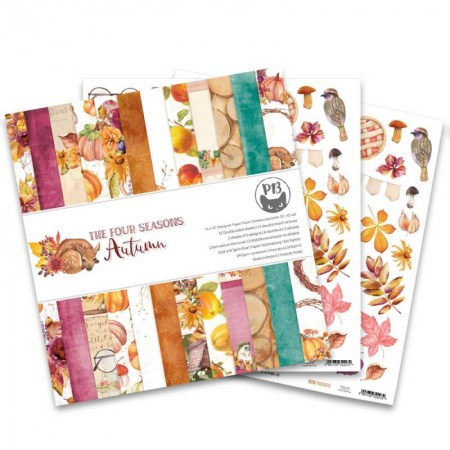 1/2 Набора бумаги "The Four Seasons - Autumn", 30,5 х 30,5 см, 6 двусторонних листов + бонус, плотность 240 грамм, ТМ P13, купить - БлагоЛис
