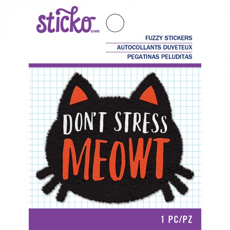 Пушистый стикер Dont Stress Meowt, 7 см, Sticko, купить - БлагоЛис