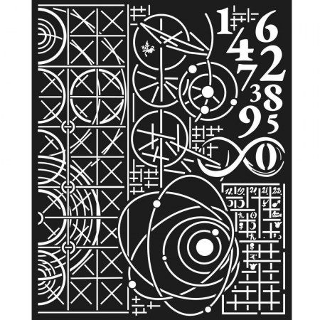 Трафарет Cosmos astronomy and numbers, 20x25 см, Stamperia , купить - БлагоЛис