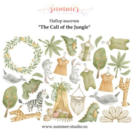Набор высечек "The Call of the Jungle", плотность 330 гр, Summer Studio, купить - БлагоЛис